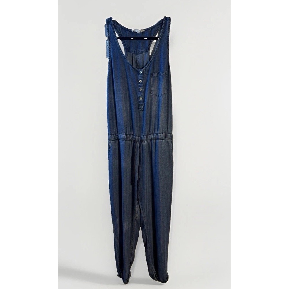 Love Stitch Women's Tencel Chambray Denim Sleeveless Jumpsuit – Size L